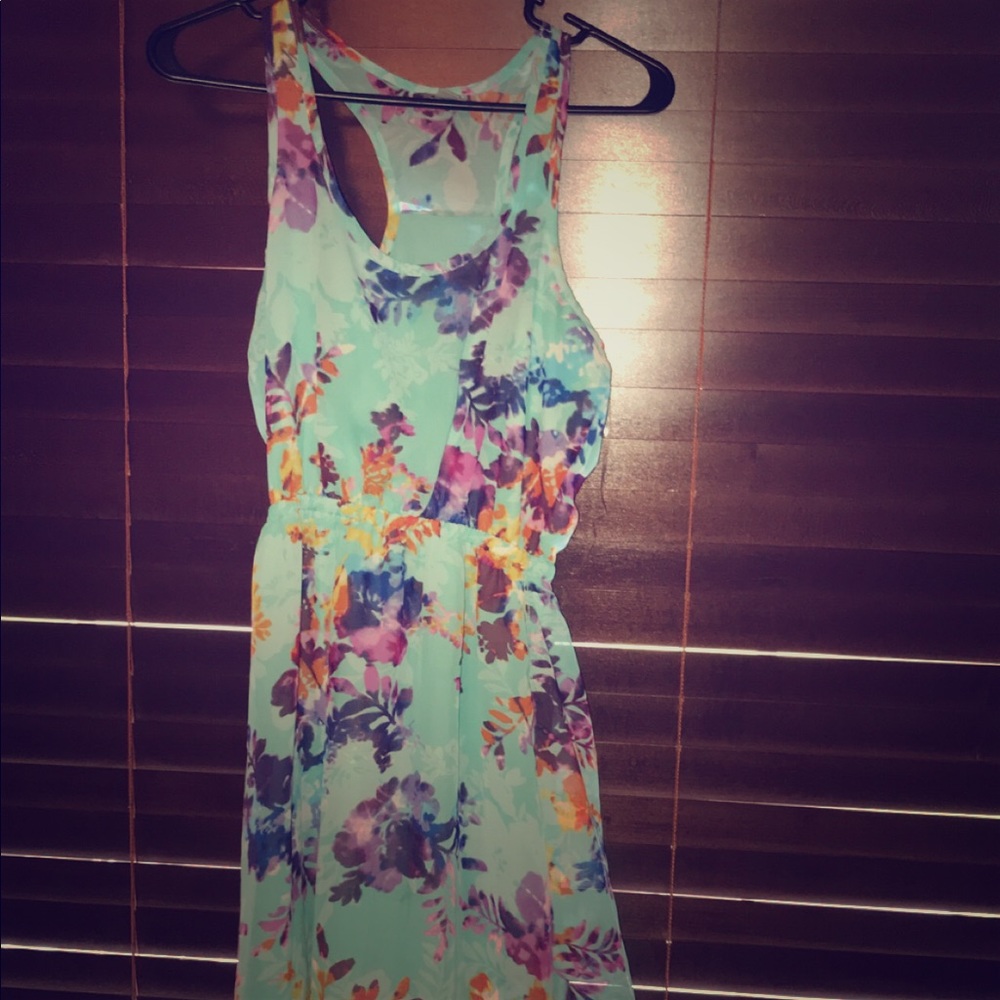high low blue dress